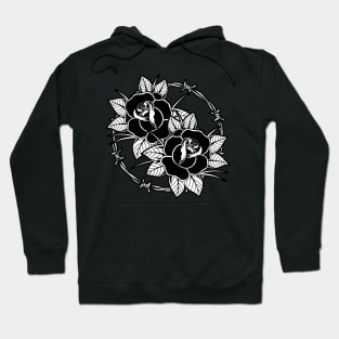 Double Traditional Tattoo Rose Hoodie